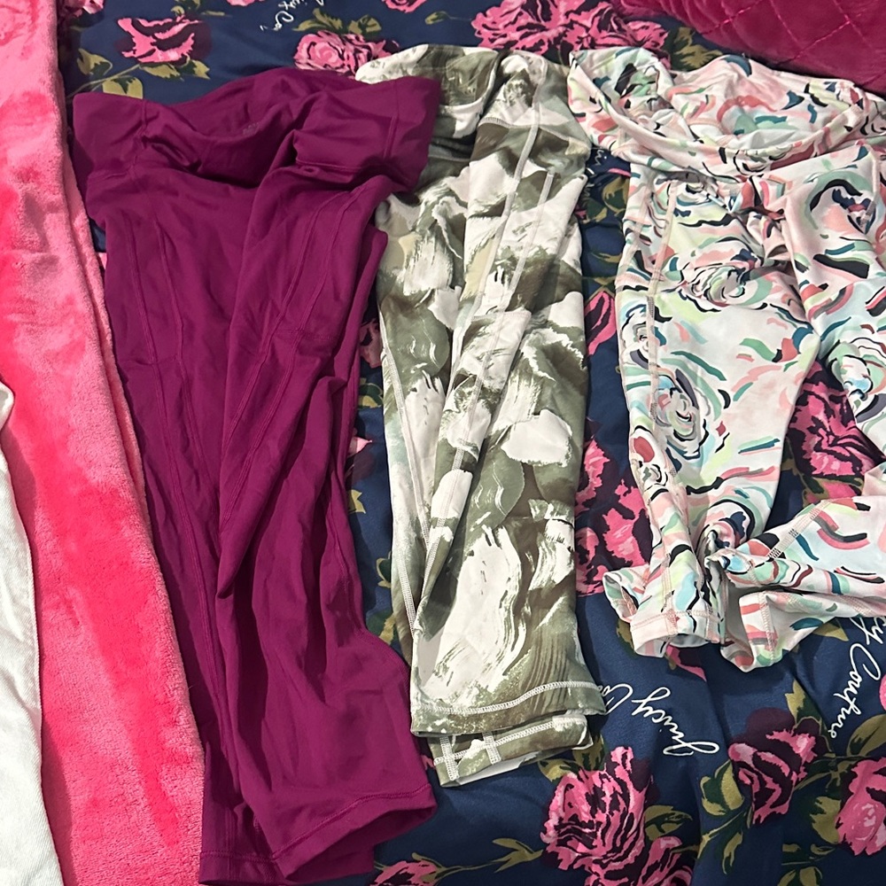 Athleta Women's Leggings - Magenta, Olive, Pastel Floral